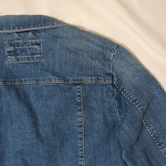 LOFT Raw Hem Cropped Denim Jacket, Color Blue Size S - Picture 13 of 16